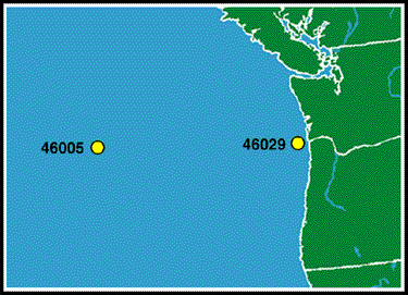 Map of Stations 46029 and 46005