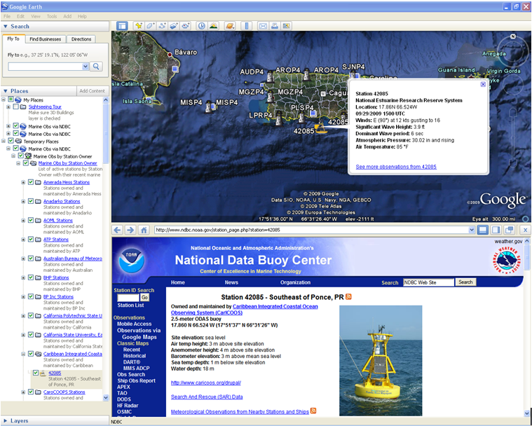 Features of Google Earth, dig deep for Station Information