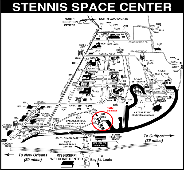 Stennis Space Center Map Ndbc - Visitor Information